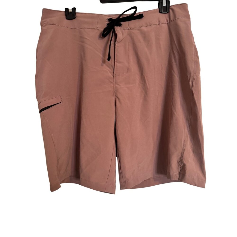 Zella Deep Dive Board Shorts Size Medium Men’s Zipper Pocket Drawstring 8"